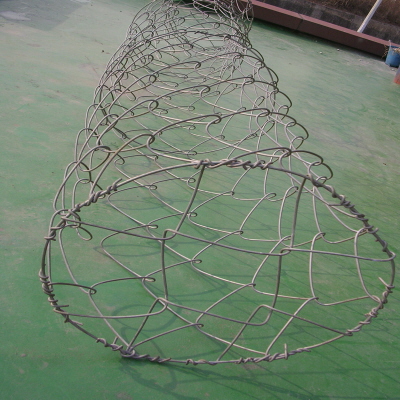 금속돌망태, 상현선재, SHI-052, 원형-몸통, 아연도금철선3종Φ4.0, 450×450mm, 망눈150mm 제품 소개 사진