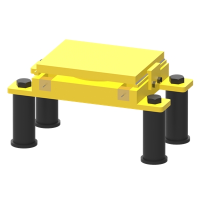 교량받침, 펜타드, PSB-A-F1-0275, 395×580×162mm, 2750kN, 교직일방향, 스페리컬받침 제품 사진