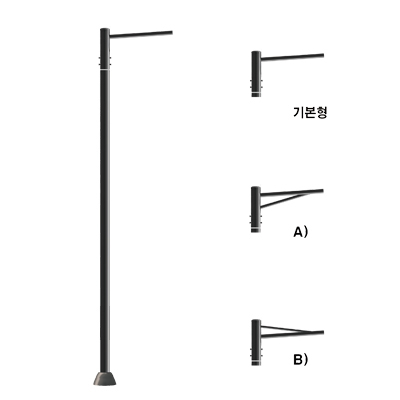 스테인리스가로등주, 서부테크, SBT-024-5A, 5m, 1등용, 원1단형 제품 소개 사진