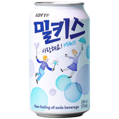청량음료, 롯데칠성음료, 밀키스, 340mL/캔 제품 소개 사진